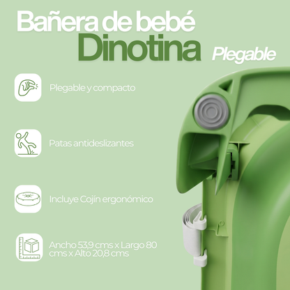 Tina de Baño Bebé Plegable Compacta y Segura — 0 a 36 meses