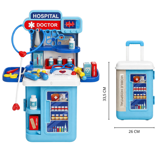Juguete Doctor Niños Maleta 4 en 1 con Ruedas — 3 a 7 años