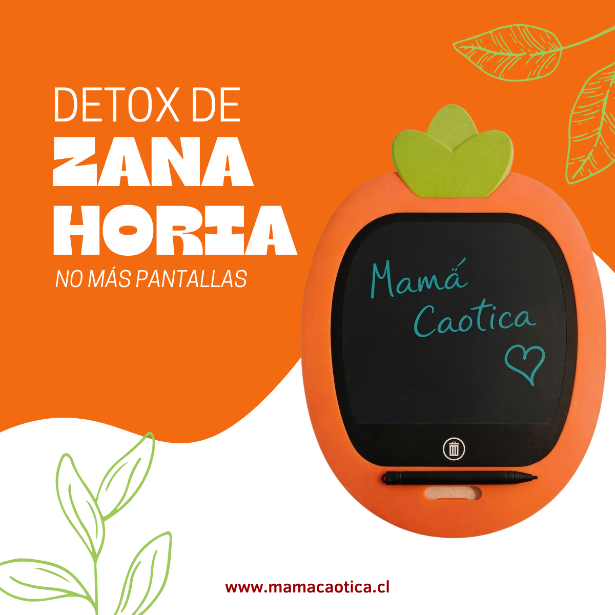 Pizarra LCD Infantil Zanahoria Sin Pantallas — 3 a 8 años