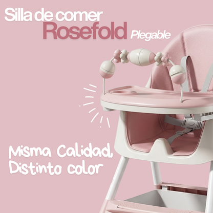 Silla de Comer Bebé Plegable con Ruedas Aqua — 6 a 36 meses