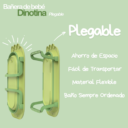 Tina de Baño Bebé Plegable Compacta y Segura — 0 a 36 meses