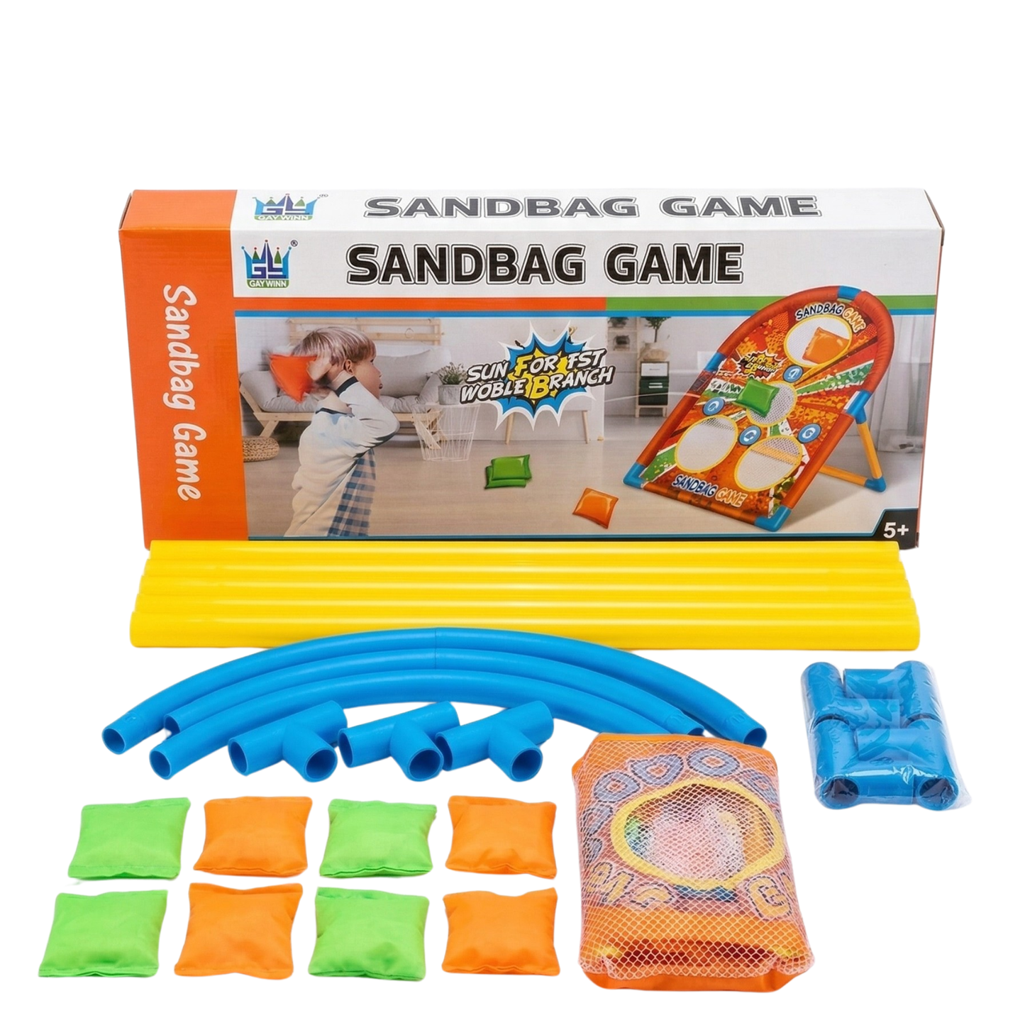 Juego Rayuela Familiar con Bolsas de Arena — 3 años+