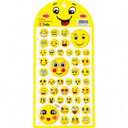 Stickers de Caritas Emoji con Relieve – Autoadhesivos para Niños