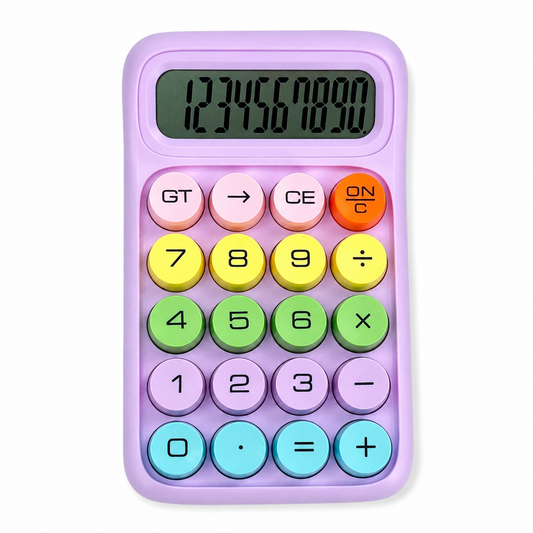 Calculadora de Escritorio Lila Pastel – 12 Dígitos