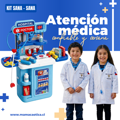 Juguete Doctor Niños Maleta 4 en 1 con Ruedas — 3 a 7 años